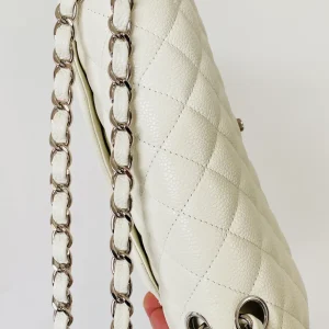 Chanel Small Classic Handbag White For Women, Women's Bags 9.1in/23cm