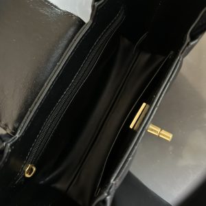 Shiny Aged Calfskin Coral Mini Kelly Shopping Bag