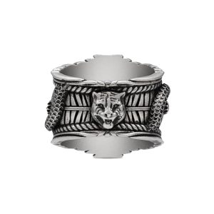 GUCCI Medium Feline Head Sterling SiLVer Ring