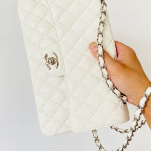 Chanel Small Classic Handbag White For Women, Women's Bags 9.1in/23cm
