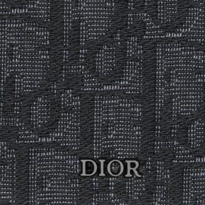 DIOR Vertical Bifold Wallet Black Oblique Jacquard