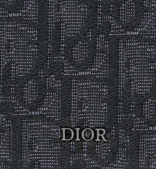 DIOR Vertical Bifold Wallet Black Oblique Jacquard