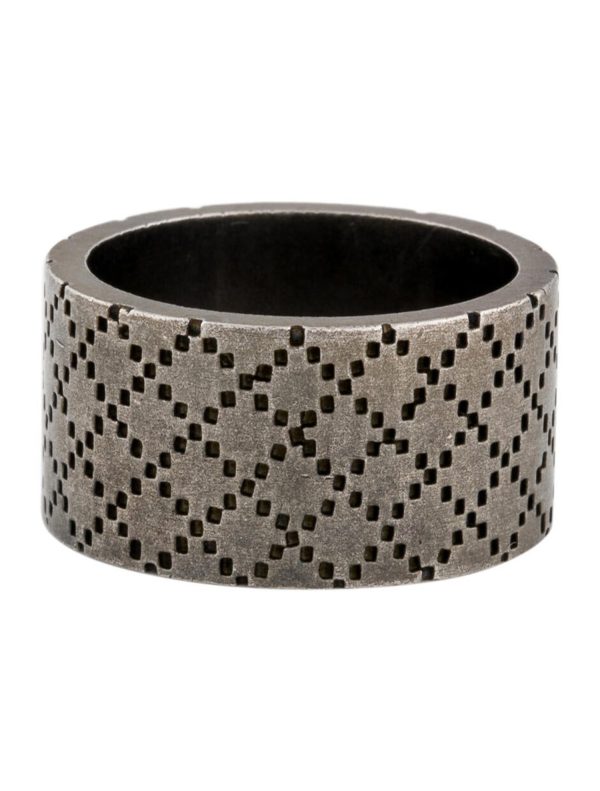GUCCI Enamel Wide Diamantissima Ring