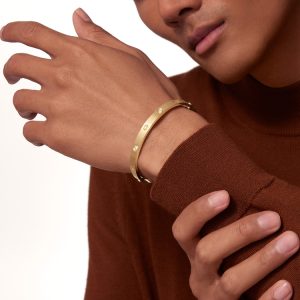 CARTIER LOVE BRACELET, CLASSIC MODEL, BRUSHED, 4 DIAMONDS