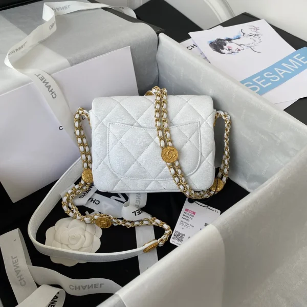 Chanel Mini Flap Bag With Top Handle Gold Hardware White For Women, Women's Handbags, Shoulder Bags 7.9in/20cm AS2431