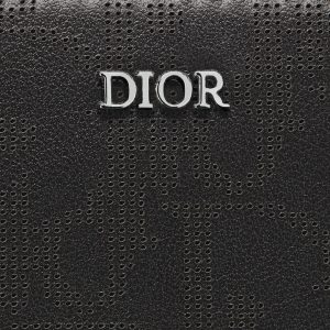 DIOR Zipped Long Wallet  Black Oblique Galaxy Leather