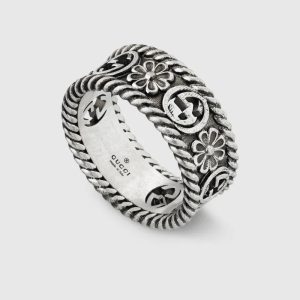 GUCCI INTERLOCKING SILVER RING