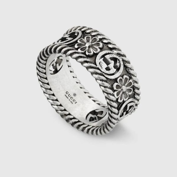 GUCCI INTERLOCKING SILVeR RING