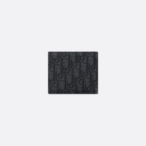 DIOR Compact Wallet Black Oblique Jacquard