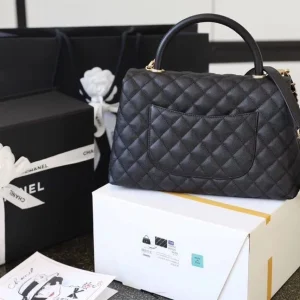Chanel Large Flap Bag With Top Handle Black For Women, Womens Handbags, Shoulder And Crossbody Bags 11in/28cm A92991