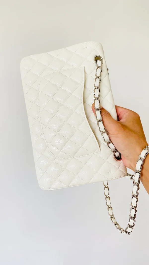 Chanel Small Classic Handbag White For Women, Women's Bags 9.1in/23cm