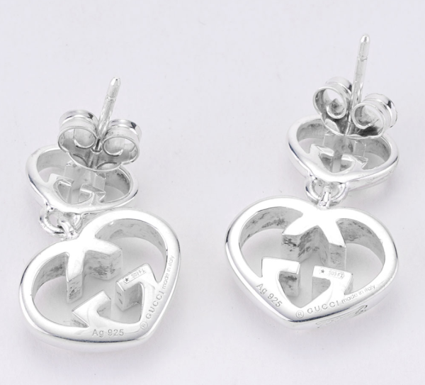 GUCCI Love Britt G Heart Earrings in SiLVer