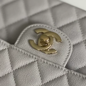 Chanel Classic Handbag 26cm Grey For Women A01112