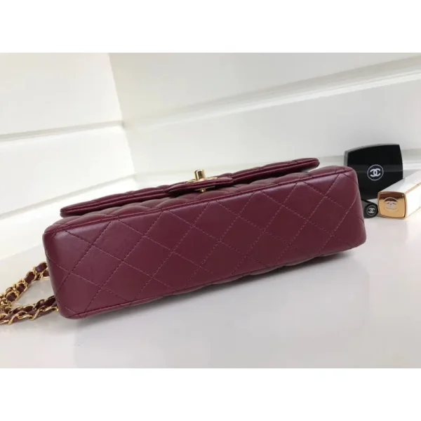Chanel 1112 Burgundy Medium Size 2.55 Lambskin Leather Flap Bag