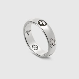 GUCCI BLIND FOR LOVE' RING IN SILVER