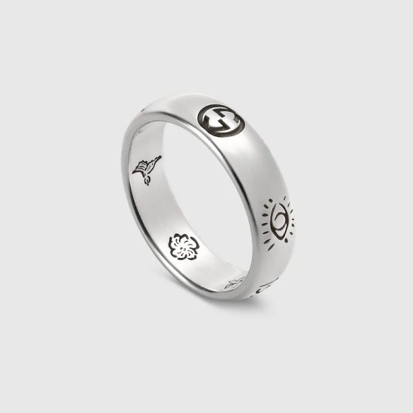 GUCCI BLIND FOR LOVE' RING IN SILVER
