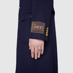 GUCCI INTERLOCKING G CHEVALIER RING IN SILVER