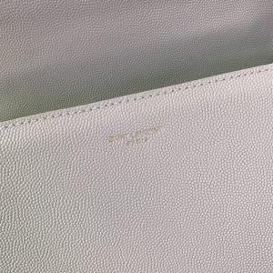 YSL Cassandra Medium Top Handle Bag in Grain Poudre Embossed Leather