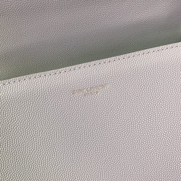 YSL Cassandra Medium Top Handle Bag in Grain Poudre Embossed Leather