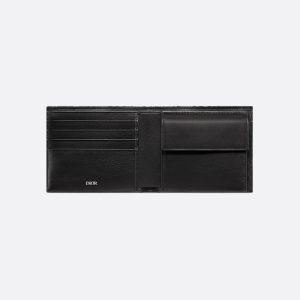 DIOR Compact Wallet Black Oblique Jacquard