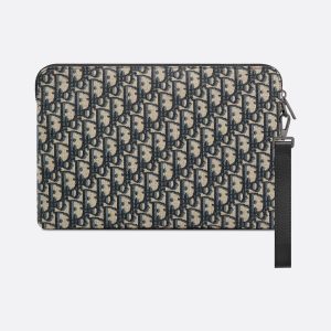 DIOR Pouch Beige and black Oblique jacquard