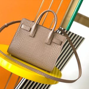 YSL Classic Sac De Jour Nano  In Crocodile Shiny Embossed Leather