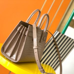 YSL Classic Sac De Jour Nano  In Crocodile Shiny Embossed Leather