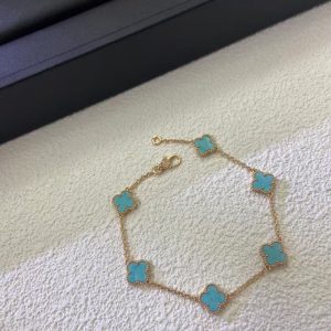 Van Cleef & Arpels Turquoise 6 Motifs Vintage Alhambra Bracelet