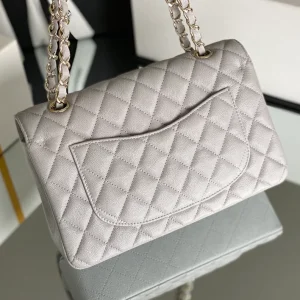 Chanel Classic Handbag 26cm Grey For Women A01112