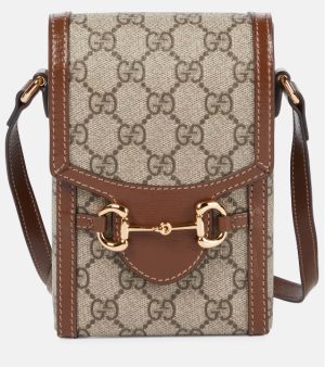 GUCCI Horsebit 1955 canvas crossbody bag