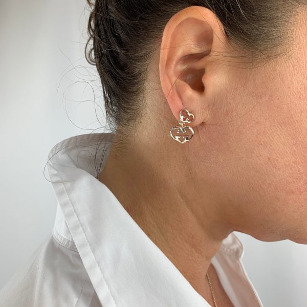 GUCCI Love Britt G Heart Earrings in SiLVer
