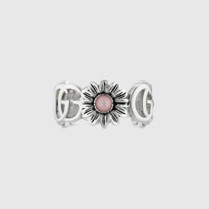 GUCCI DOUBLE G MOTHER OF PEARL RING