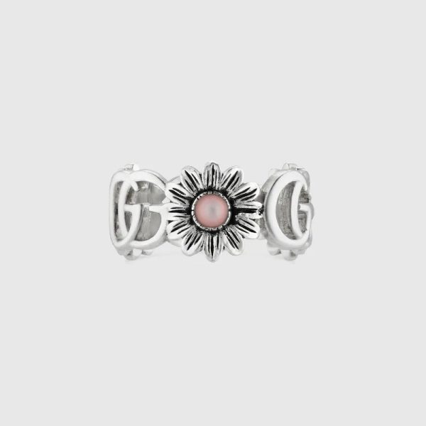 GUCCI DOUBLE G MOTHER OF PEARL RING