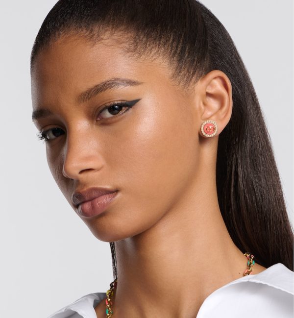 DIOR Petit CD Baroque Stud Earrings