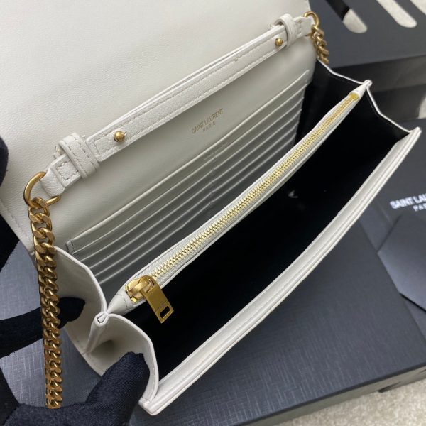 YSL Cassandre Matelassé Carré Chain Wallet IN Lambskin