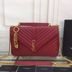 YSL College Large Quilted Leather Bag
