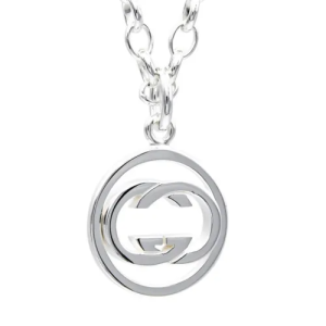 GUCCI Sterling SiLVer Interlocking G Pendant Necklace