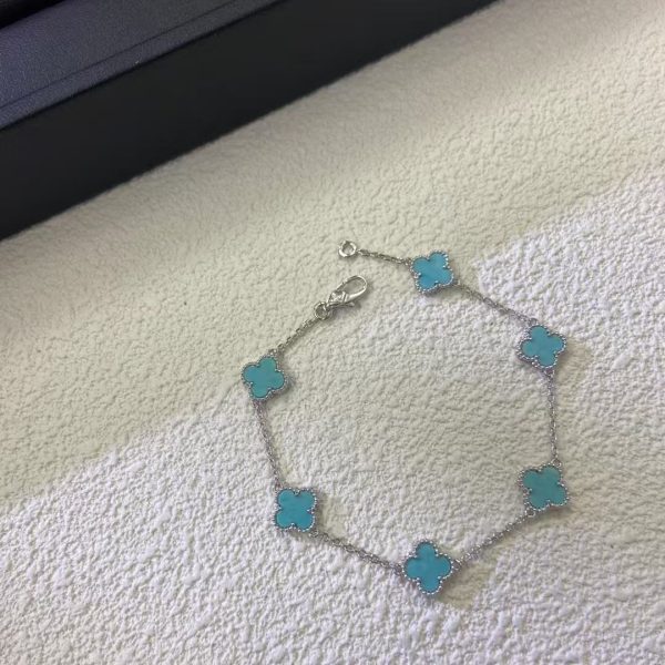 Van Cleef & Arpels Turquoise 6 Motifs Vintage Alhambra Bracelet