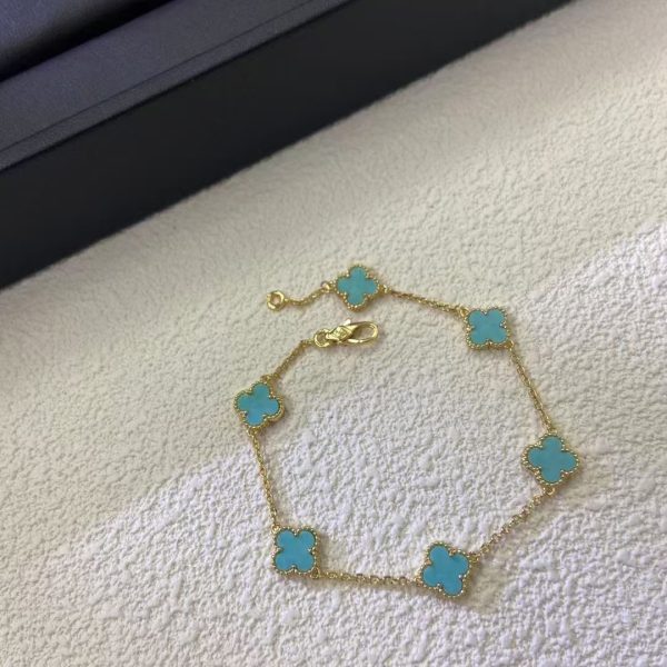 Van Cleef & Arpels Turquoise 6 Motifs Vintage Alhambra Bracelet