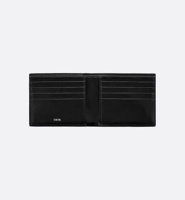 DIOR Bifold Wallet  Black Oblique Galaxy Leather