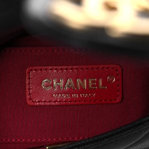 CHANEL Caviar Quilted Mini Twist Your Buttons Flap Black