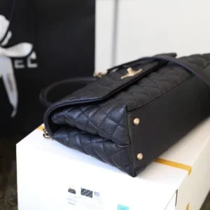 Chanel Large Flap Bag With Top Handle Black For Women, Womens Handbags, Shoulder And Crossbody Bags 11in/28cm A92991