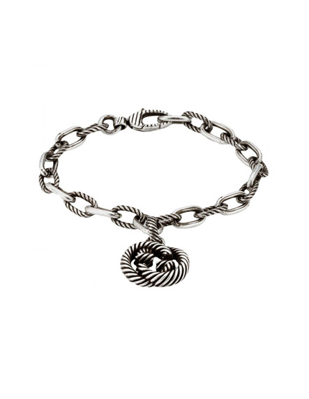 GUCCI SiLVer Bracelet with Interlocking Double G Charm