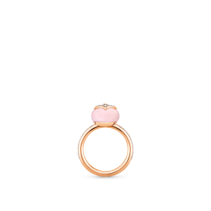 Louis Vuitton B Blossom Ring, Pink Gold, White Gold, Pink Opal And Pave Diamond