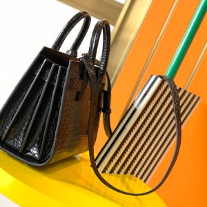 YSL Classic Sac De Jour Nano  In Crocodile Shiny Embossed Leather