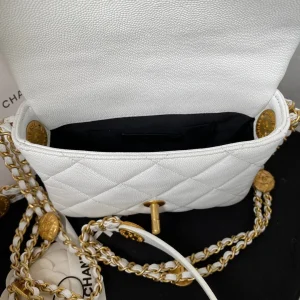 Chanel Mini Flap Bag With Top Handle Gold Hardware White For Women, Women's Handbags, Shoulder Bags 7.9in/20cm AS2431
