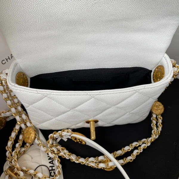 Chanel Mini Flap Bag With Top Handle Gold Hardware White For Women, Women's Handbags, Shoulder Bags 7.9in/20cm AS2431