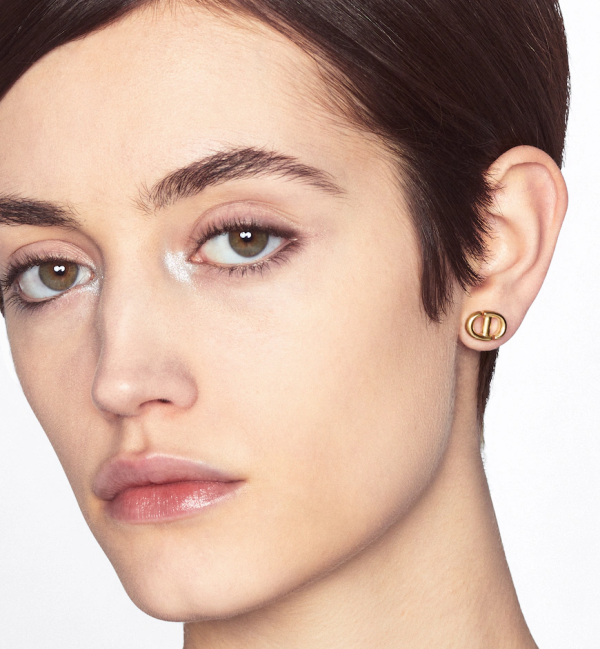 DIOR CD Navy Stud Earrings