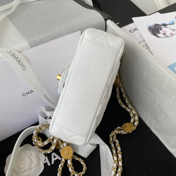 Chanel Mini Flap Bag With Top Handle Gold Hardware White For Women, Women's Handbags, Shoulder Bags 7.9in/20cm AS2431