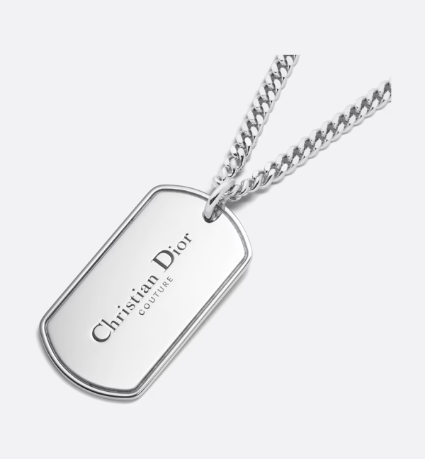 DIOR CD Couture Plate Pendant Necklace